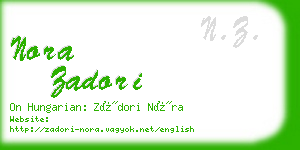 nora zadori business card